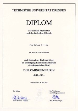 Diplomurkunde Tech. Universität Dip.-Ingenieur